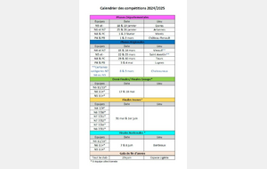 Calendrier des compétitions