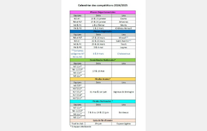 Calendrier des compétitions